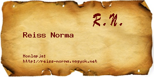 Reiss Norma névjegykártya